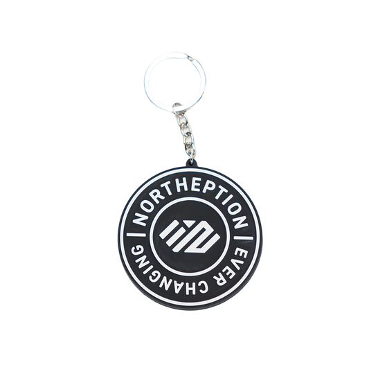 Circle logo rubber keychain